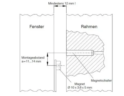 Kombinierter Verschluss und Öffnungsmelder für Fenster und Türen / mit 4m Kabel VdS Nr. G105 029 — Bild 3