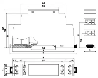 DIN-Hutschienen Rollladen Funk-Schaltaktor für 240VAC/4A/920W / SL=0,5W TE=1 - ZigBee SSAM Control — Bild 2