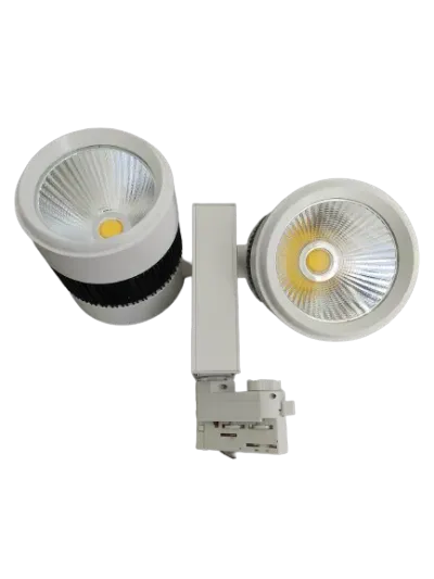 2x20W LED Leuchte weiss dimmbar 3 Phasen Schienen 27Grad / Neutral Weiss 4000-4500K D115mm 230VAC — Bild 2