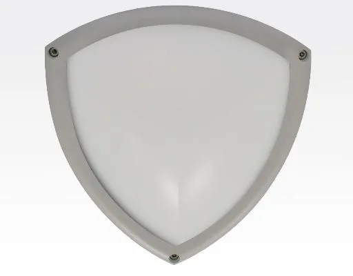 10W LED Wand/Deckenleuchte grau dreieckig Tageslicht Weiß / 6000-6500K 450lm 230VAC IP65 120Grad -Ausstellungsstück mit kleinen Schönheitsfehler