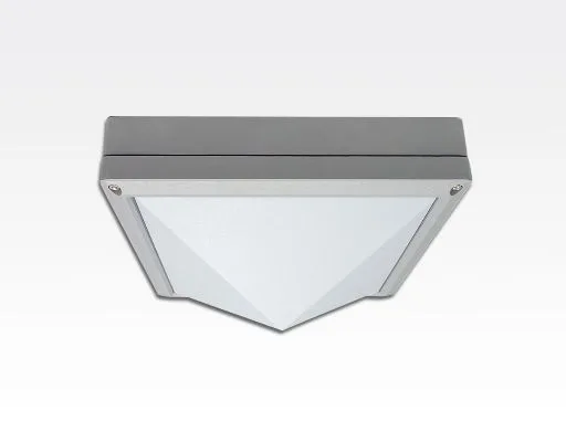 5W LED Wand/Deckenleuchte grau quadratische Pyramide TageslichtW / 6000-6500K 450lm 230VAC IP65 120Grad