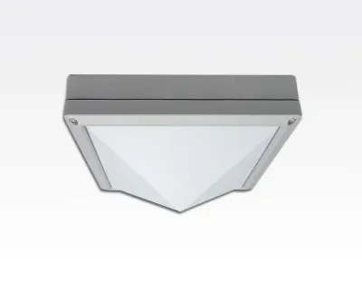 5W LED Wand/Deckenleuchte grau quadratische Pyramide TageslichtW / 6000-6500K 450lm 230VAC IP65 120Grad