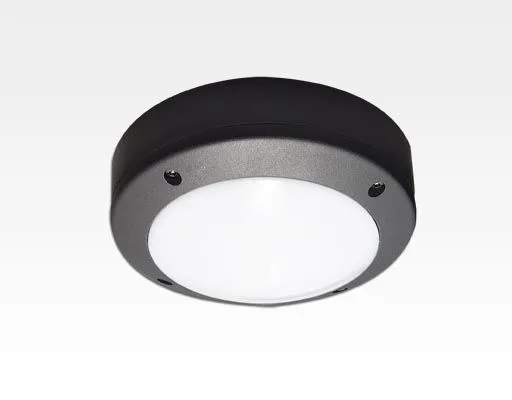 3W LED Wand/Deckenleuchte anthrazit rund Tageslicht Weiß / 6000-6500K 135lm 230VAC IP54 120Grad -Ausstellungsstück mit kleinen Schönheitsfehler