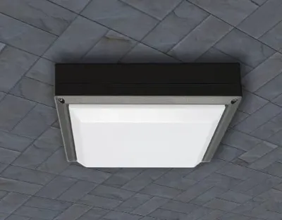 13W LED Wand/Deckenleuchte anthrazit quadr. Tageslicht Weiß / 6000-6500K 560lm 230VAC IP54 120Grad — Bild 2