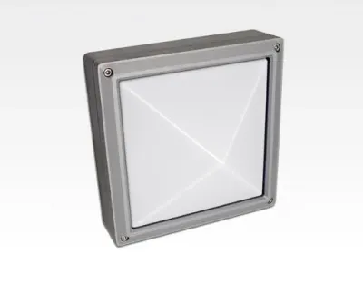 13W LED Wand/Deckenleuchte grau quadr. pyramide Tageslicht Weiß / 6000-6500K 560lm 230VAC IP54 120Grad — Bild 3