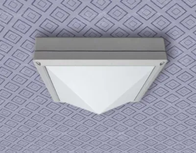 20W LED Wand/Deckenleuchte grau quadr. pyramide Tageslicht Weiß / 6000-6500K 900lm 230VAC IP54 120Grad — Bild 2