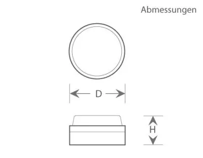 3W LED Wand/Deckenleuchte anthrazit rund Warm Weiß / 2700-3200K 135lm 230VAC IP65 120Grad -Ausstellungsstück mit kleinen Schönheitsfehler — Bild 8