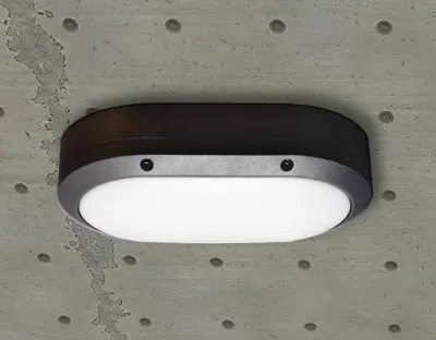 5W LED Wand/Deckenleuchte anthrazit oval Warm Weiß / 2700-3200K 225lm 230VAC IP54 120Grad — Bild 2