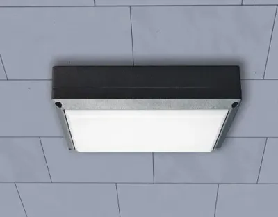 9W LED Wand/Deckenleuchte anthrazit rechteckig Warm Weiß / 2700-3200K 405lm 230VAC IP54 120Grad -Ausstellungsstück mit kleinen Schönheitsfehler — Bild 2