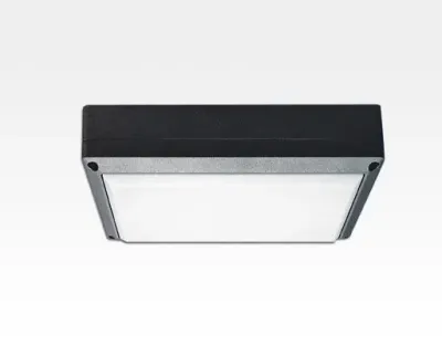 9W LED Wand/Deckenleuchte anthrazit rechteckig Warm Weiß / 2700-3200K 405lm 230VAC IP54 120Grad