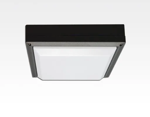 13W LED Wand/Deckenleuchte anthrazit quadr. Warm Weiß / 2700-3200K 560lm 230VAC IP54 120Grad