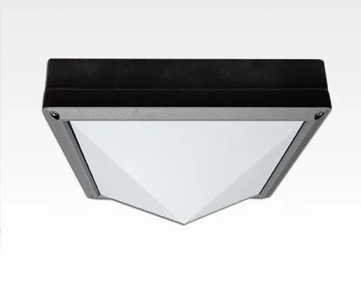 20W LED WandDeckenleuchte anthrazit quadr. pyramide Warm Weiß / 2700-3200K 900lm 230VAC IP54 120Grad