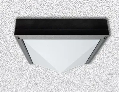20W LED WandDeckenleuchte anthrazit quadr. pyramide Warm Weiß / 2700-3200K 900lm 230VAC IP54 120Grad — Bild 2