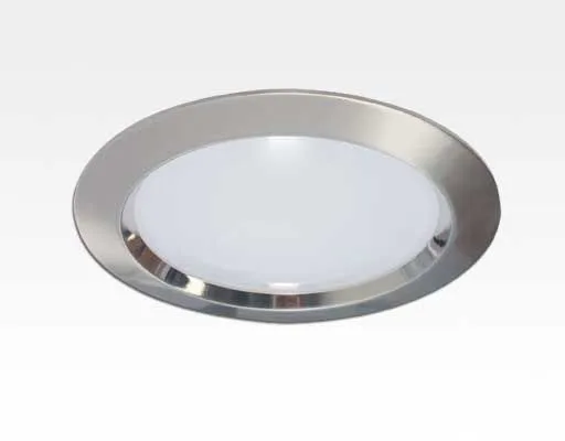 15W LED Einbau Downlight Edelstahl gebürstet rund dim. Warm Weiß / 2800-3300K 1100lm 230VAC IP40 120Grad