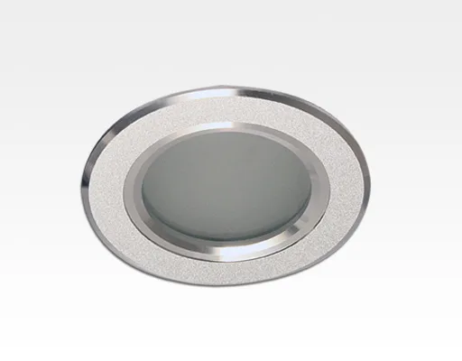 5W LED Einbau Downlight Aluminium gebürstet rund Warm Weiß / 2500-3300K 400lm  230VAC 120Grad -Ausstellungsstück mit kleinen Schönheitsfehlern