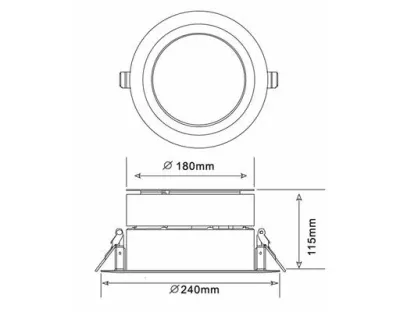 16W LED Einbau Downlight weiß rund Warm Weiß / 2800-3200K 1200lm 230VAC IP65 120Grad — Bild 3