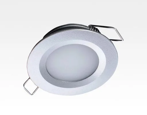 2W LED Einbau Downlight silber rund Neutral Weiß 1,5m Kabel / 4000-4500K 180lm 24VDC IP65 120Grad