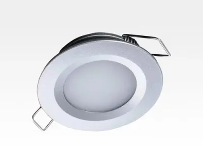2W LED Einbau Downlight silber rund Warm Weiß 1,5m Kabel / 2700-3200K 180lm 24VDC IP65 120Grad -Ausstellungsstück mit kleinen Schönheitsfehler