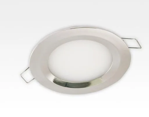 6W LED Einbau Downlight Edelstahl rund Warm Weiß 1,5m Kabel / 2700-3200K 450lm 24VDC IP65 120Grad