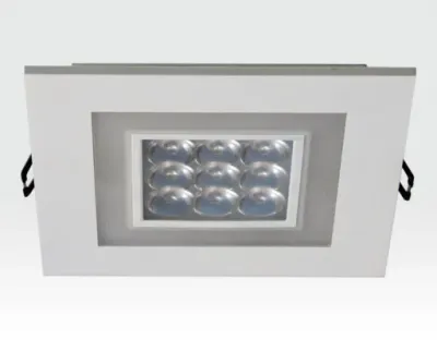 9W plus 3W LED Einbau Downlight weiß quadratisch Warm Weiß / 2700-3200K 585lm 230VAC IP40 120Grad -Ausstellungsstück mit kleinen Schönheitsfehler