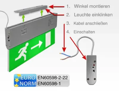Reparatur Tauschplatine für LED Fluchtweg Orientierungsleuchte LTFBJI*F313 — Bild 4