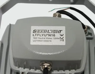 16W LED Strahler Neutral Weiss 1280lm 60Grad / 4000-4500K IP65 230VAC 210x175x115mm — Bild 14