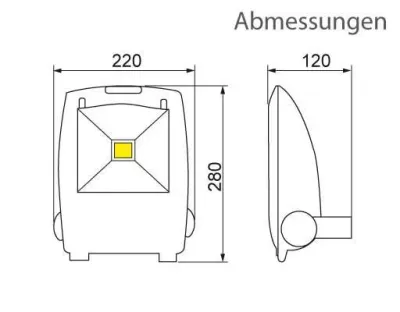 30W LED Strahler Warm Weiß 120Grad Reinweiß / 2700-3200 K 1996lm IP65 230VAC — Bild 5