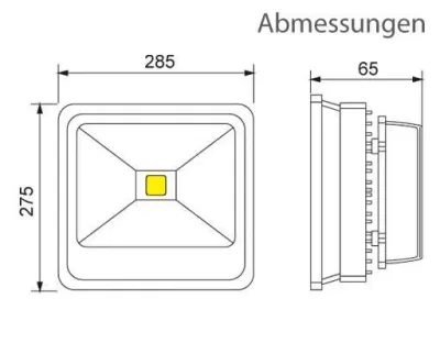 50W LED Strahler Warm Weiß 120Grad Verkehrsweiß / 2700-3200 K 3764lm IP65 230VAC -Ausstellungsstück mit kleinen Schönheitsfehlern — Bild 2