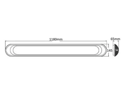 35W LED IP65 Lichtbalken Silber 120Grad Neutral Weiß / 4000-4500K 2280lm 230VAC L1180mm — Bild 6