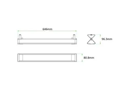 10W LED Lichtbalken Weiß 120Grad Neutral Weiß / 4000-4500K 810lm 230VAC L646mm — Bild 8