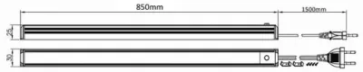 10W LED Lichtleiste 85cm 850lm NeutralWeiß 1,5m Kabel / 230VAC 120Grad 4000-4500K — Bild 3