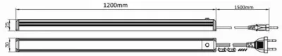 15W LED Lichtleiste 120cm 1280lm NeutralWeiß 1,5m Kabel / 230VAC 120Grad 4000-4500K — Bild 3