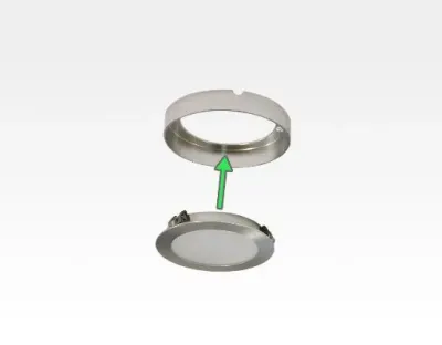 2,5W LED Möbelleuchte silber 160lm Neutral Weiß 120Grad / 12VDC Aufbau D70 / Einbau LM66 — Bild 3