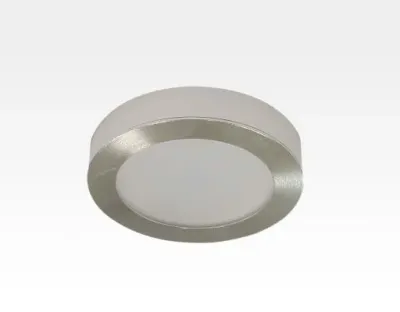 2,5W LED Möbelleuchte silber 140lm Warm Weiß 120Grad / 12VDC Aufbau D70 / Einbau LM66