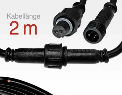 2m Anschlusskabel IP67 Easy Stecker 2-polig / female to male für LTSPSC/RLSC-Serie