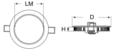 6W LED Paneel weiss rund Warm Weiss dimmbar 400lm 120Grad / ABVERKAUF 2700-3200K D110mm 230VAC -Ausstellungsstück mit kleinen Schönheitsfehlern — Bild 6
