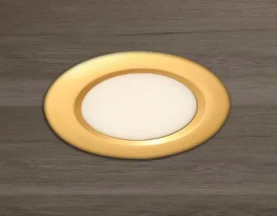6W LED Paneel gold rund Warm Weiss dimmbar 400lm 120 Grad / 2700-3200K D110mm 230VAC — Bild 2