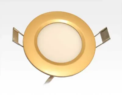 6W LED Paneel gold rund Warm Weiss dimmbar 400lm 120 Grad / 2700-3200K D110mm 230VAC — Bild 6