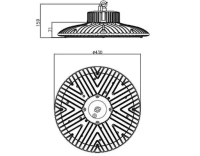 200W LED UFO-Pendelstrahler 120Grad Tageslicht Weiss 26000lm / 230VAC Dimmbar IP65 — Bild 2