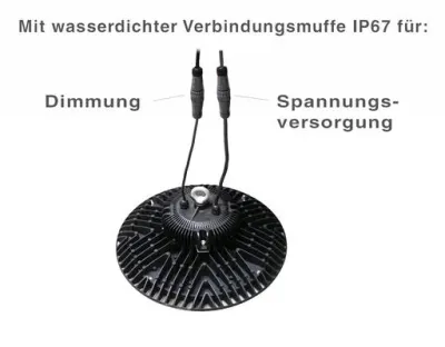 90W LED UFO-Pendelstrahler mit 80Grad Schirm Tageslicht Weiss / 12500lm 230VAC Dimmbar IP65 — Bild 2