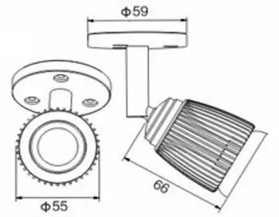 4W LED Fokus Mini Spot mit Halterung silber rund Warm Weiß / 3000K 220lm 230VAC 21-71Grad -Ausstellungsstück mit kleinen Schönheitsfehler — Bild 6