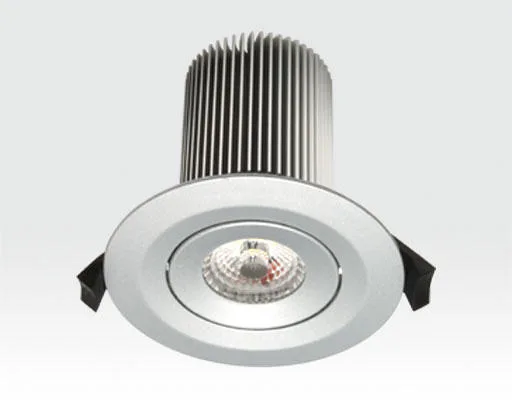 15W LED Einbau Leuchte silber Warm Weiß dimmbar / 650lm IP44 230VAC