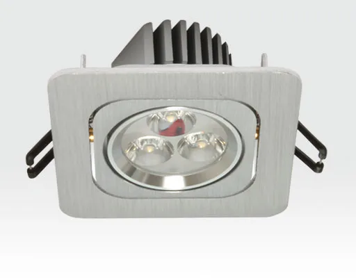 3W LED Einbau Spotleuchte silber quadratisch Warm Weiß / 2700-3200K 195lm 230VAC IP40 120Grad