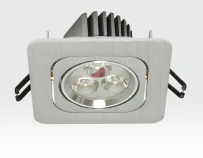 3W LED Einbau Spotleuchte silber quadratisch Warm Weiß / 2700-3200K 195lm 230VAC IP40 120Grad