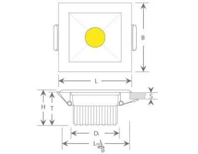 3W LED Einbau Spotleuchte silber quadratisch Warm Weiß / 2700-3200K 195lm 230VAC IP40 120Grad — Bild 5