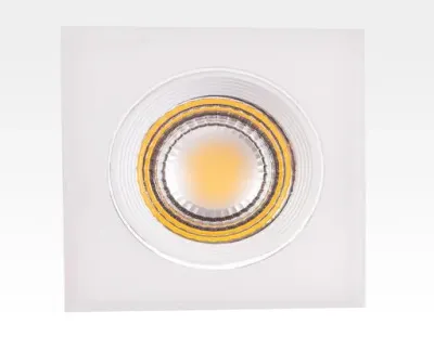 5W LED Einbau Spotleuchte weiß quadratisch Warm Weiß / 2700-3200K 300lm 230VAC IP44 65Grad -Ausstellungsstück mit kleinen Schönheitsfehler — Bild 2