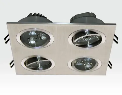 12W LED Einbau Spotleuchte Alu gebürstet quadratisch Warm Weiss / 2700-3200K 780lm 230VAC IP40 35Grad — Bild 2
