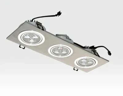9W LED Einbau Spotleuchte Alu gebürstet rechteckig Warm Weiß / 2700-3200K 585lm 230VAC IP40 35Grad — Bild 2