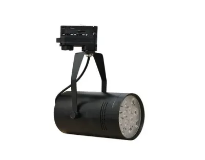 12W LED Leuchte schwarz dimmbar 3 Phasen Schienen 24Grad 1027lm / Neutral Weiss 4000-4500K D100mm 230VAC -Ausstellungsstück mit kleinen Schönheitsfehler — Bild 4