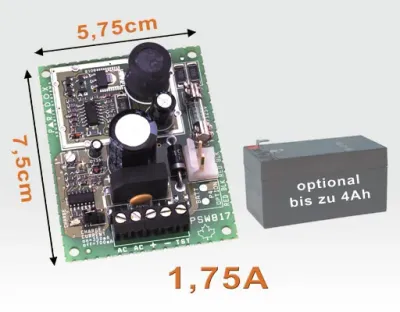 Netzteil Platine 13,8VDC 1,75A Akkugepuffer möglich / elektronische Sicherung